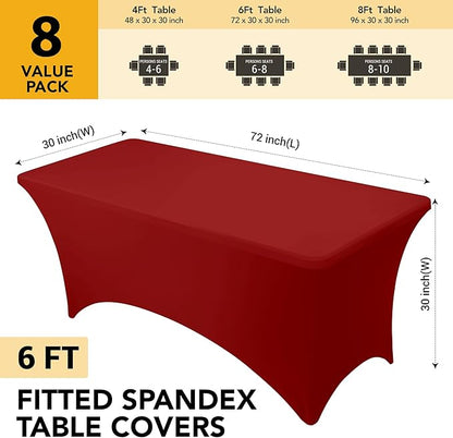 8-Pack Premium Red Spandex Tablecloths - Image 6