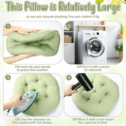 Fumete 12 Pcs Floor Pillows Cushions Seating 16 x 16 Inches Color Round Seat - Image 3