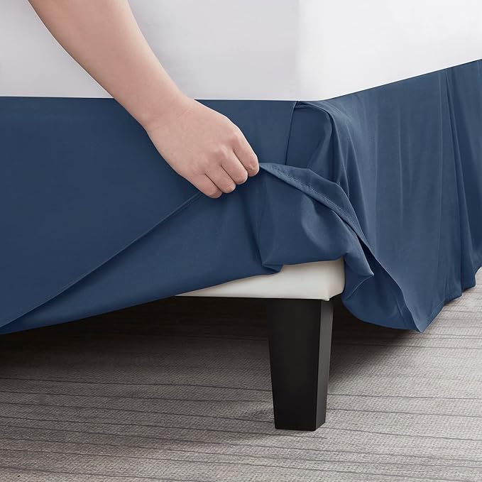 Nestl Navy Blue Full XL Bed Skirt - Image 5