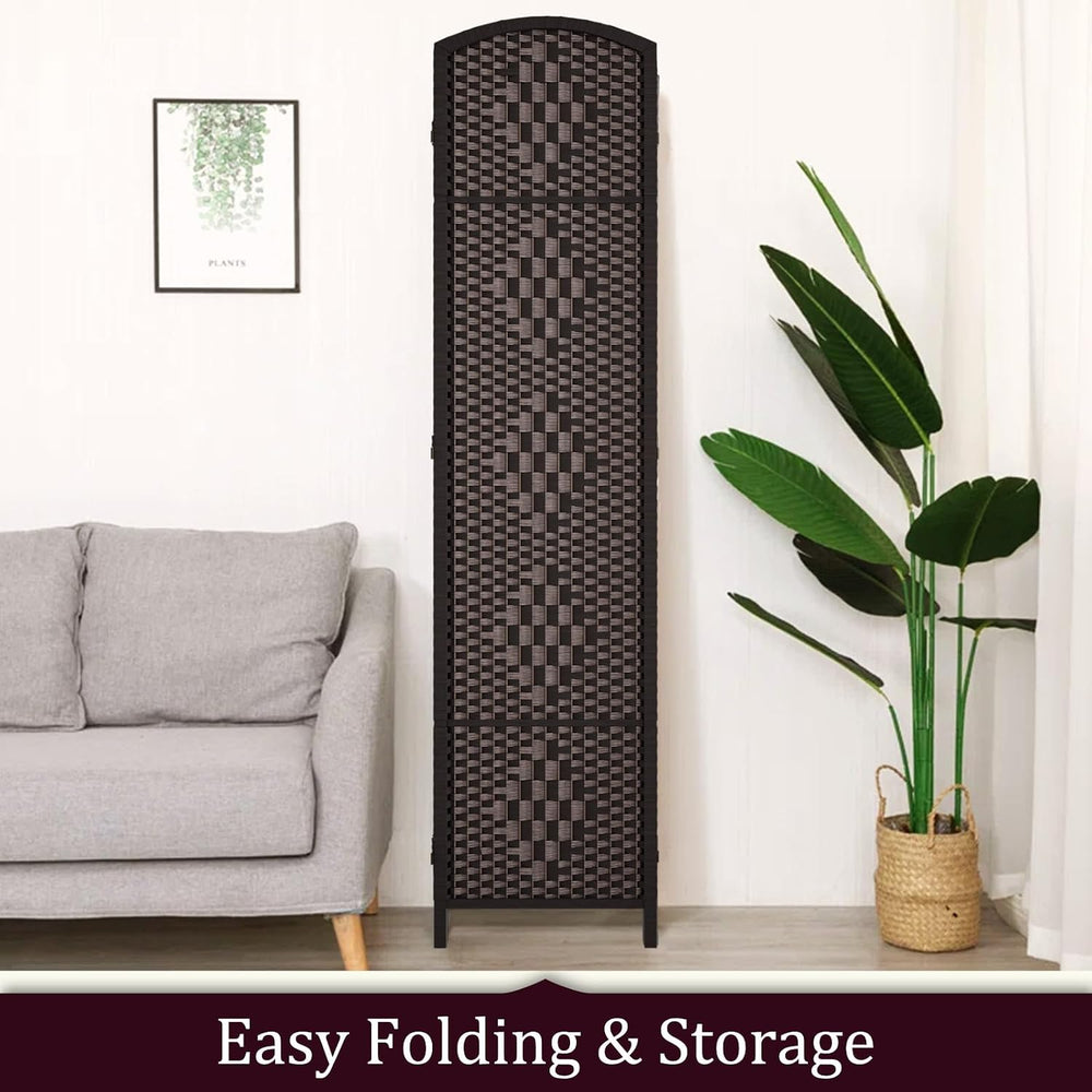 RHF Room Divider, 4 Panel Partition Room Dividers Screen, Dark Coffee