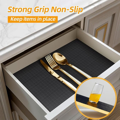 Shelf and Drawer Liner for Kitchen Cabinets Non-Adhesive, Strong Grip Non-Slip - Image 2