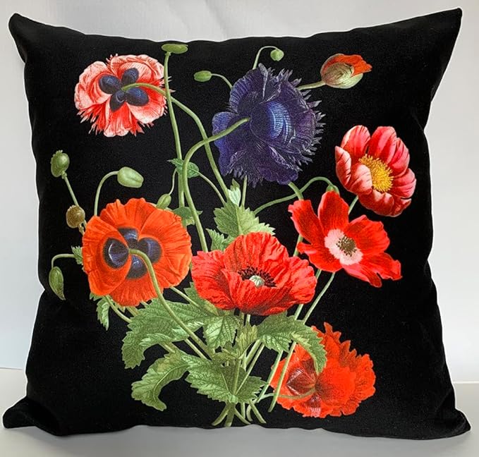 Vintage Floral Bouquet 18x18 Plush Throw Pillow Case, Double-Sided Printed by whooplaArt