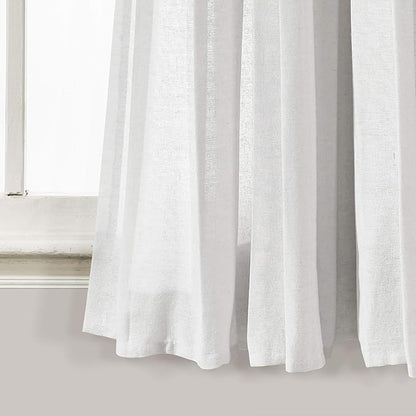 Lush Decor Linen Button Window Curtain Panel, Blush & Off White - Image 4