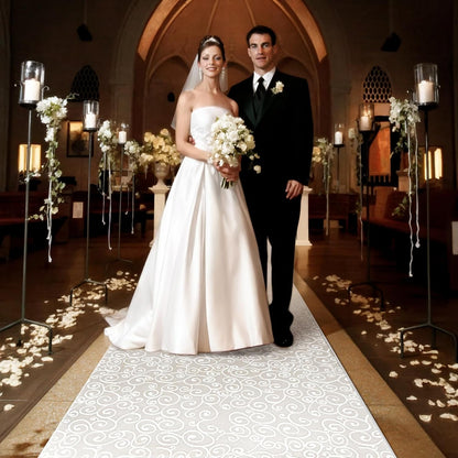 Thickened Aisle Runner for Wedding CeremonyFeet White Aisle Runner Walkway for Indoor Outdoor Wedding Church Decorations ，Halloween Parties can Also use a Carpet，50g(Vine, 3x50Feet)