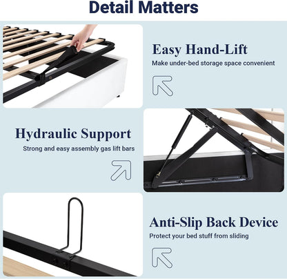 allewie full size lift up storage led bed, package contents