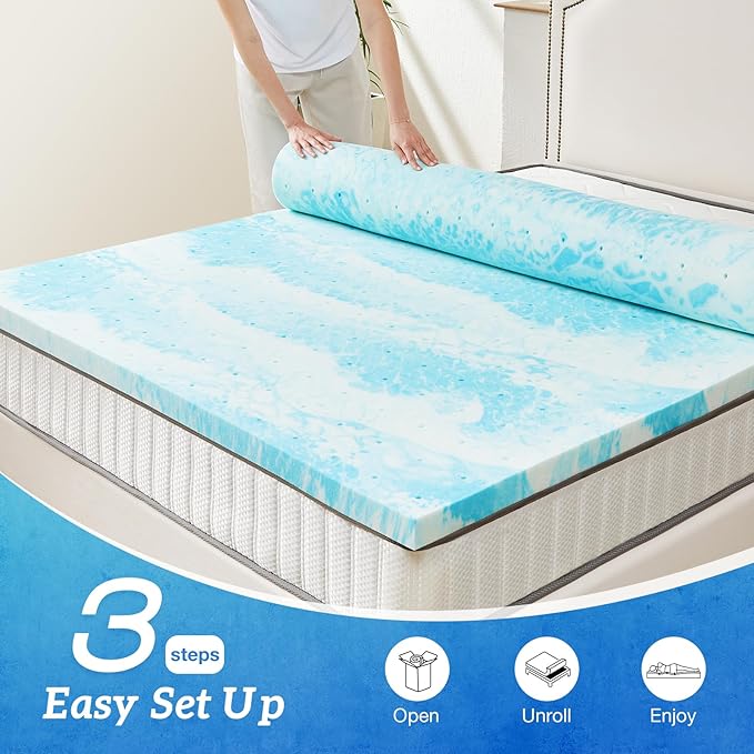 Sweetcrispy Mattress Topper California King, 4 Inch Thick Memory Foam Gel - Image 5