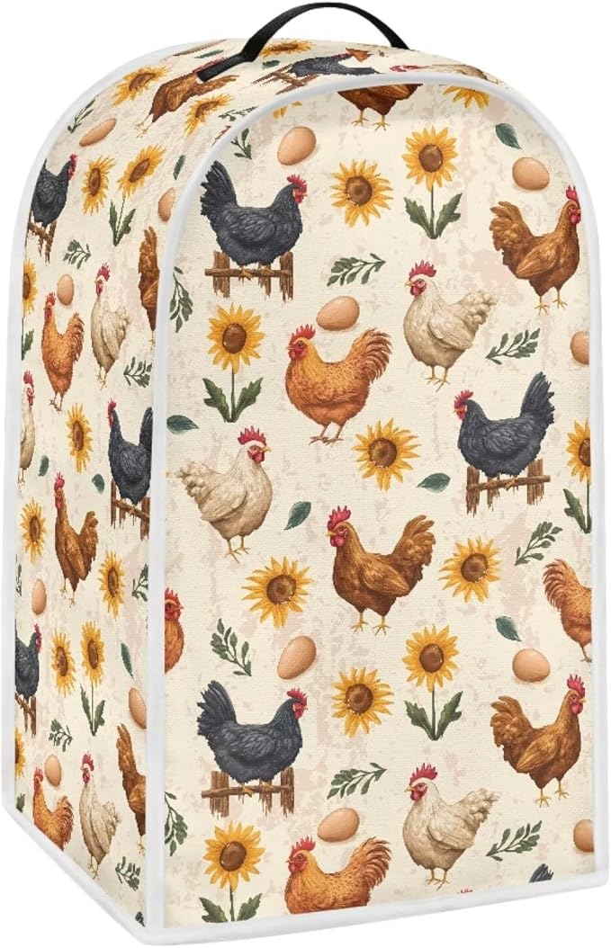 Talayituse Rooster Chicken Egg Sunflower Print Blender Dust Cover - Image 2