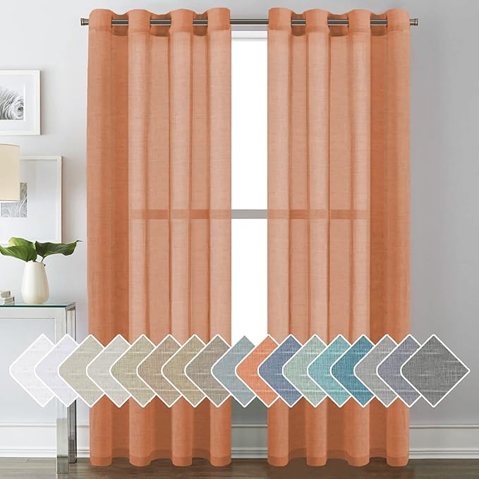 H.VERSAILTEX Linen Curtains Natural Linen Blended Curtain Panels by HVERSAILTEX