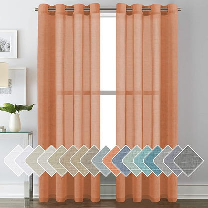H.VERSAILTEX Linen Curtains Natural Linen Blended Curtain Panels by HVERSAILTEX