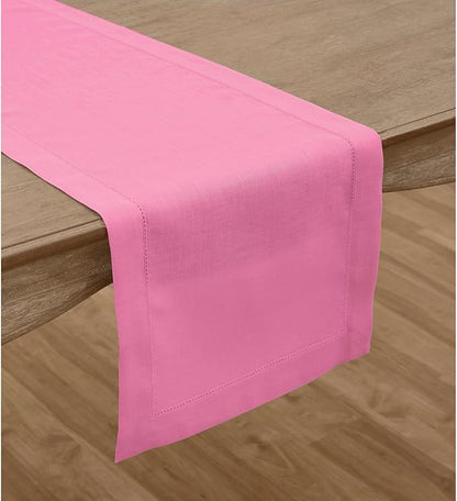 Solino Home Linen Flamingo Pink Table Runner 144 Inches Long - Image 2