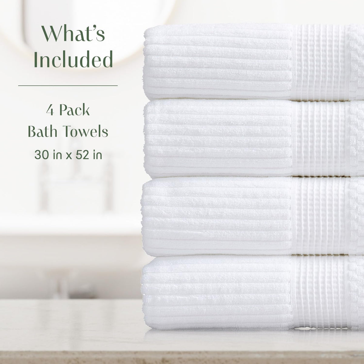 springtree home 100% cotton bath towel set | shown in use