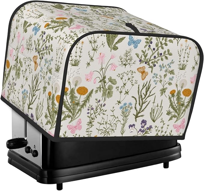 Vintage Flower Wild Herb Floral 4 Slice Toaster Cover, Waterproof Toaster Dust by Unknown