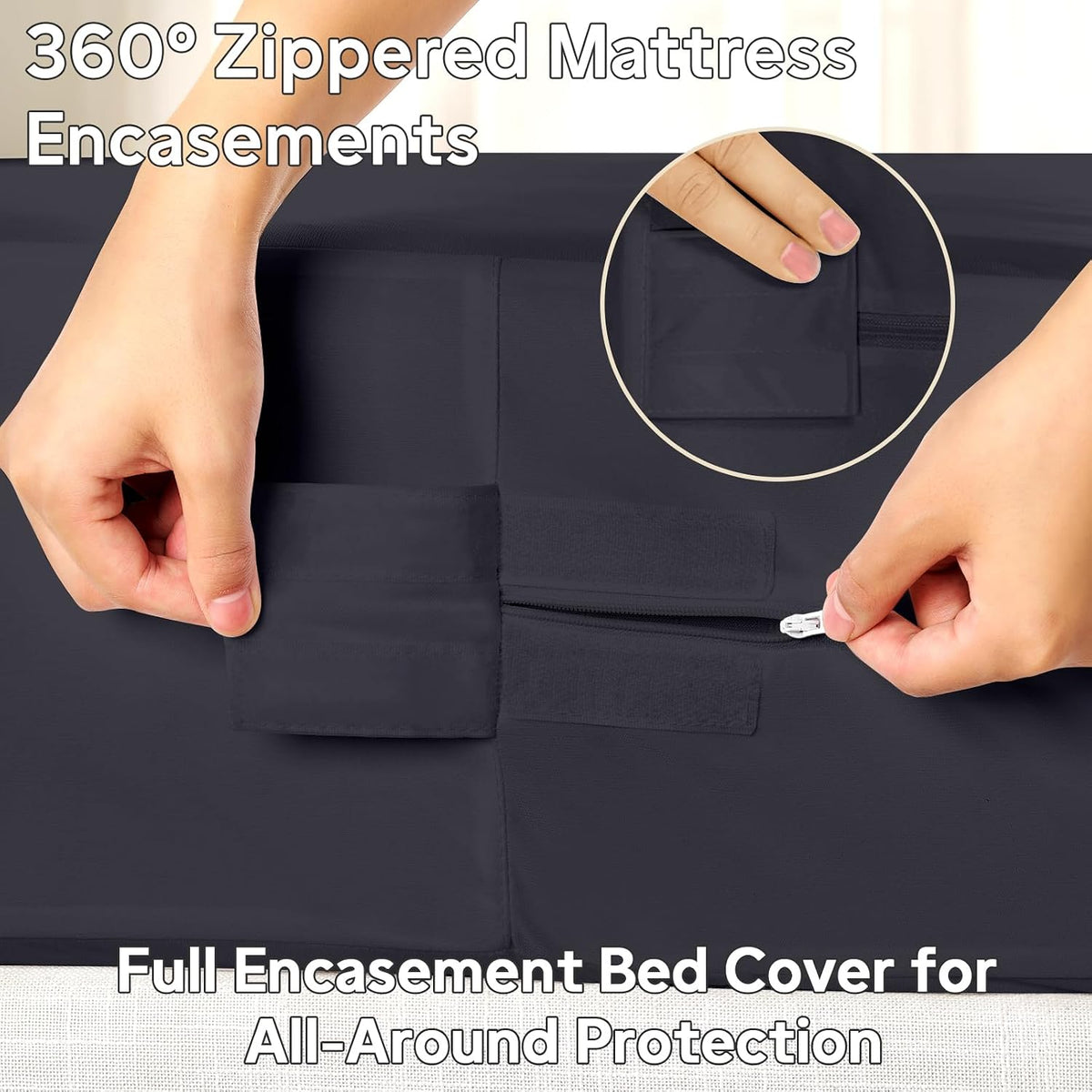 full size mattress protector waterproof (12’’-16” depth), side view