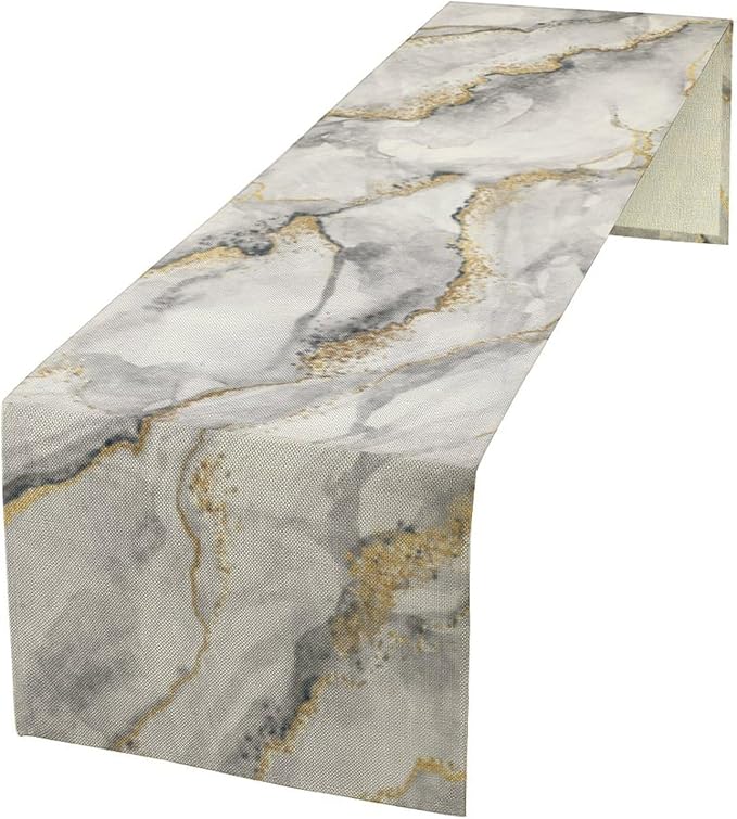 Marble Table Runner Gold Grey Table Dresser Runners Modern Table Coffee Table by ShiTingYu