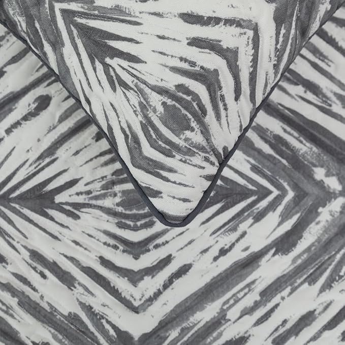 The HomeCentric King/Queen/Twin Grey & White Designer Queen 74"x18" Bed Runner - Image 3