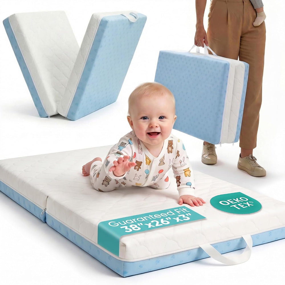 2026 New Pack and Play Mattress Pad, Bi-Fold Memory Foam 38x26x3