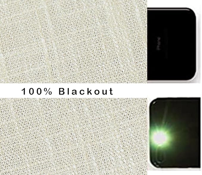 Beige Full Blackout Curtain Panel Thermal Insulated Energy Efficient Window - Image 7