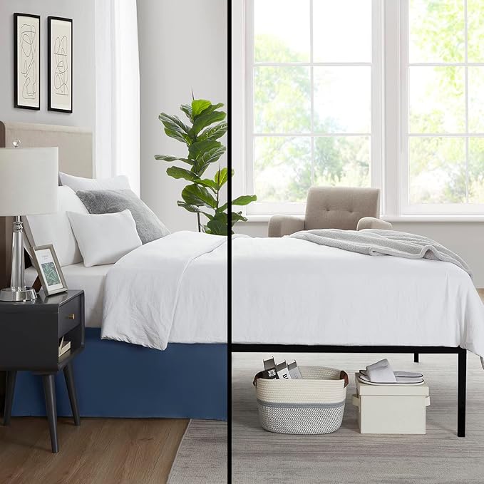 Nestl Navy Blue Full XL Bed Skirt - Image 6