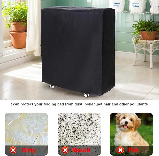 Rollaway Bed Cover 39.5"x15.5"x45.2" Dustproof and Waterproof Folding Bed - Image 4