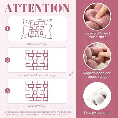 Wenqik 2 Pcs Knot Pillows Square Knotted Plush Throws Soft Accent Pillows - Image 3