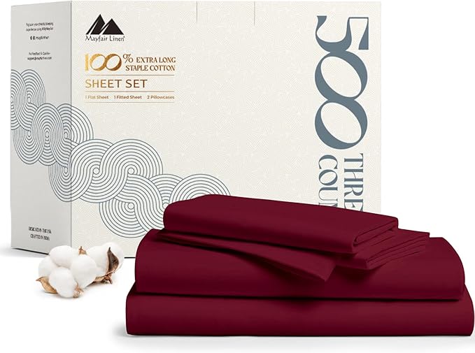 Mayfair Linen 500 Thread Count Full Cotton Sheets by MayfairLinen