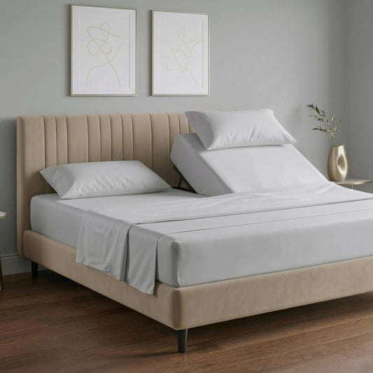 100% egyptian cotton 34" split top king sheets, main product view