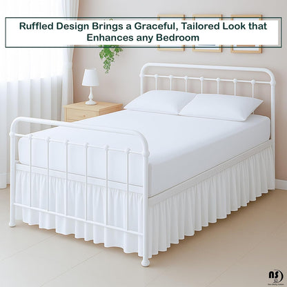 premium microfiber full ruffled bed skirt, 12” drop, package contents