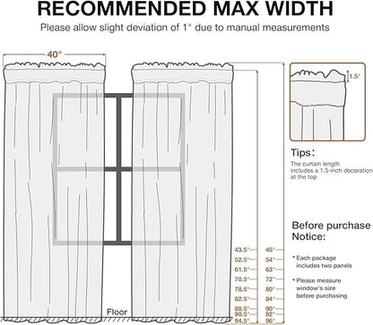 Anmao Non-See-Through Off White Privacy Semi Sheer Curtains - Image 6
