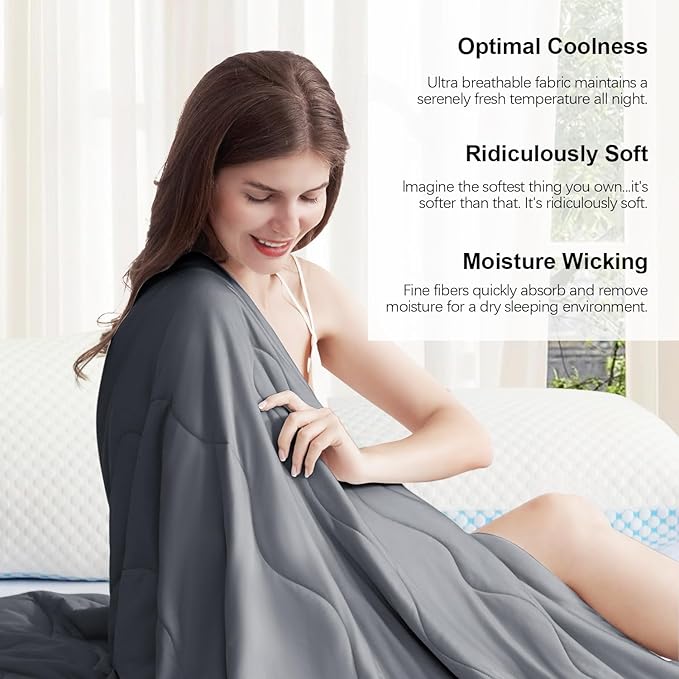 EASELAND Cooling Comforter King, Cold Touch Fabric Absorbs Body Heat, - Image 5