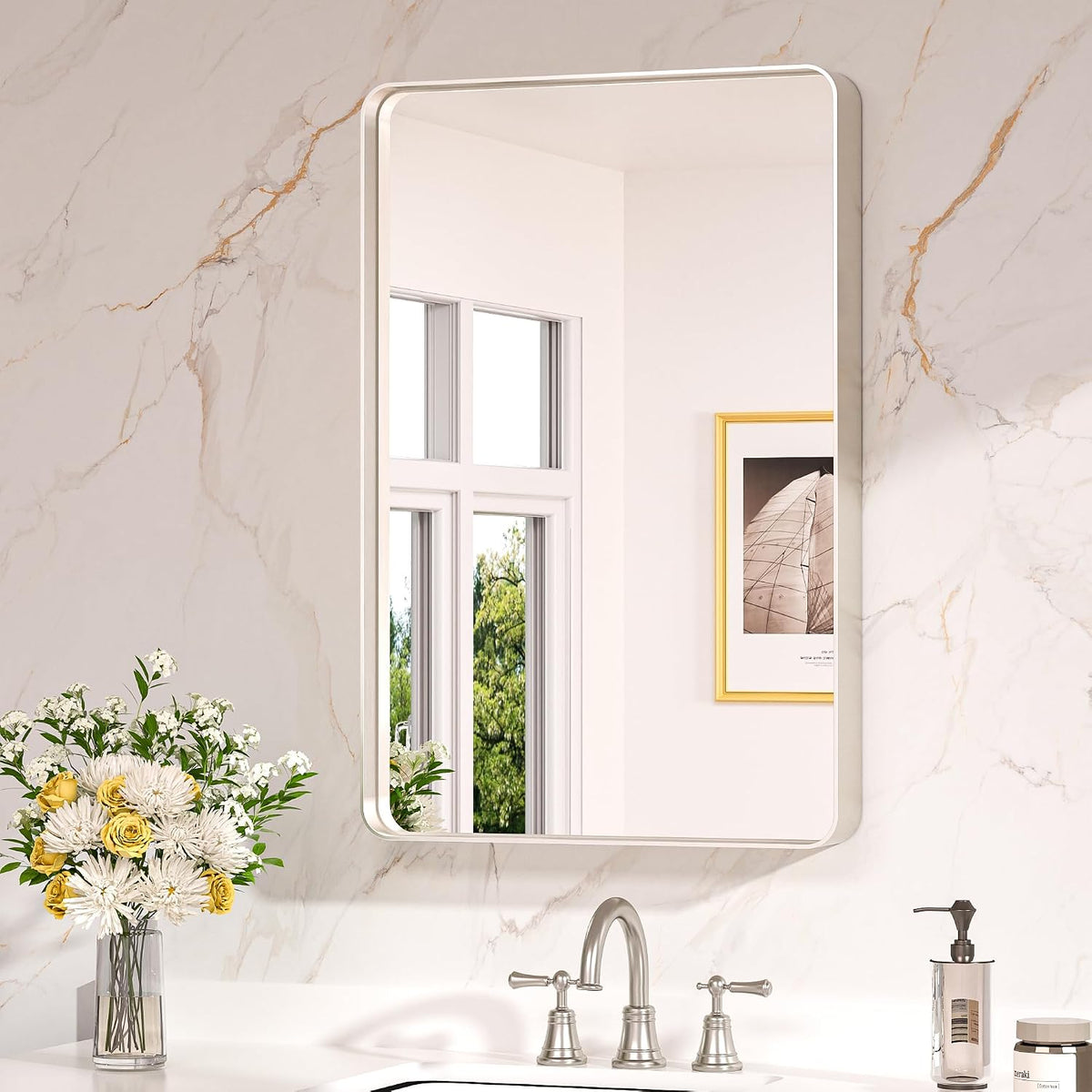 keonjinn 20 x 30 inch brushed nickel bathroom, main product view