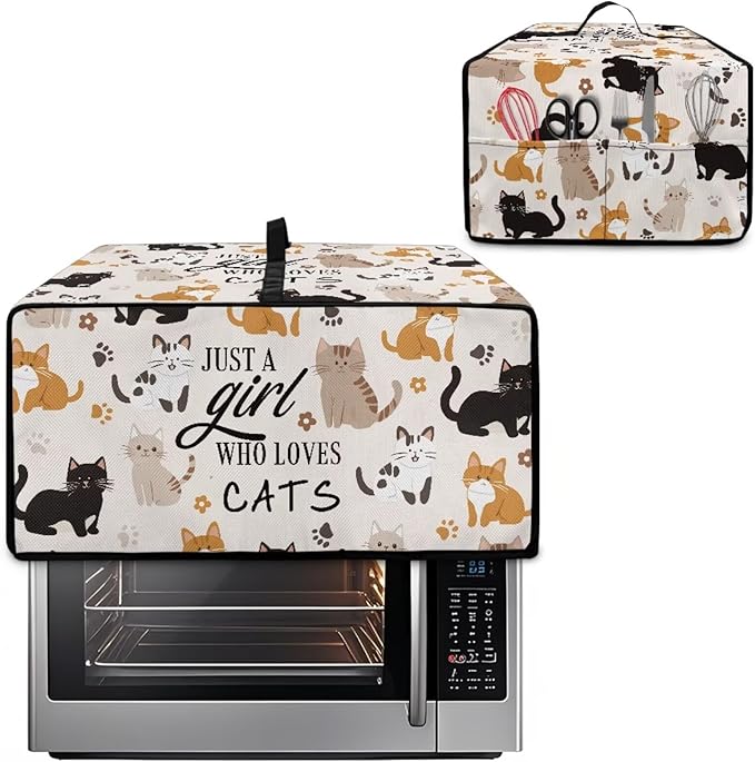 Waterproof Microwave Oven Grill Cover Protector Cartoon Cats Paw Print Foldable - Image 2
