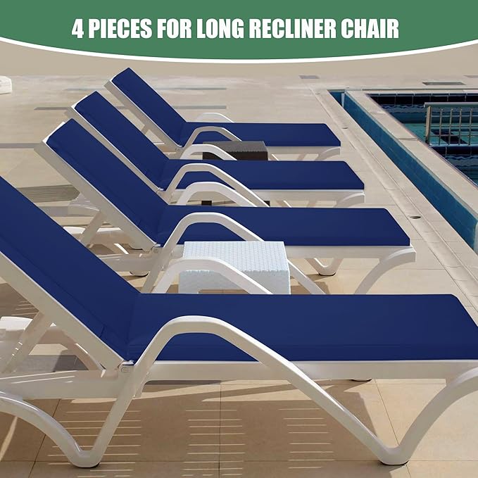 Chaise Lounge Cushions Outdoor Set of 4 - Image 2