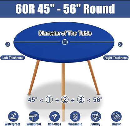 Round Spandex Tablecloth, Elastic Fitted Waterproof Tablecloths - Image 8