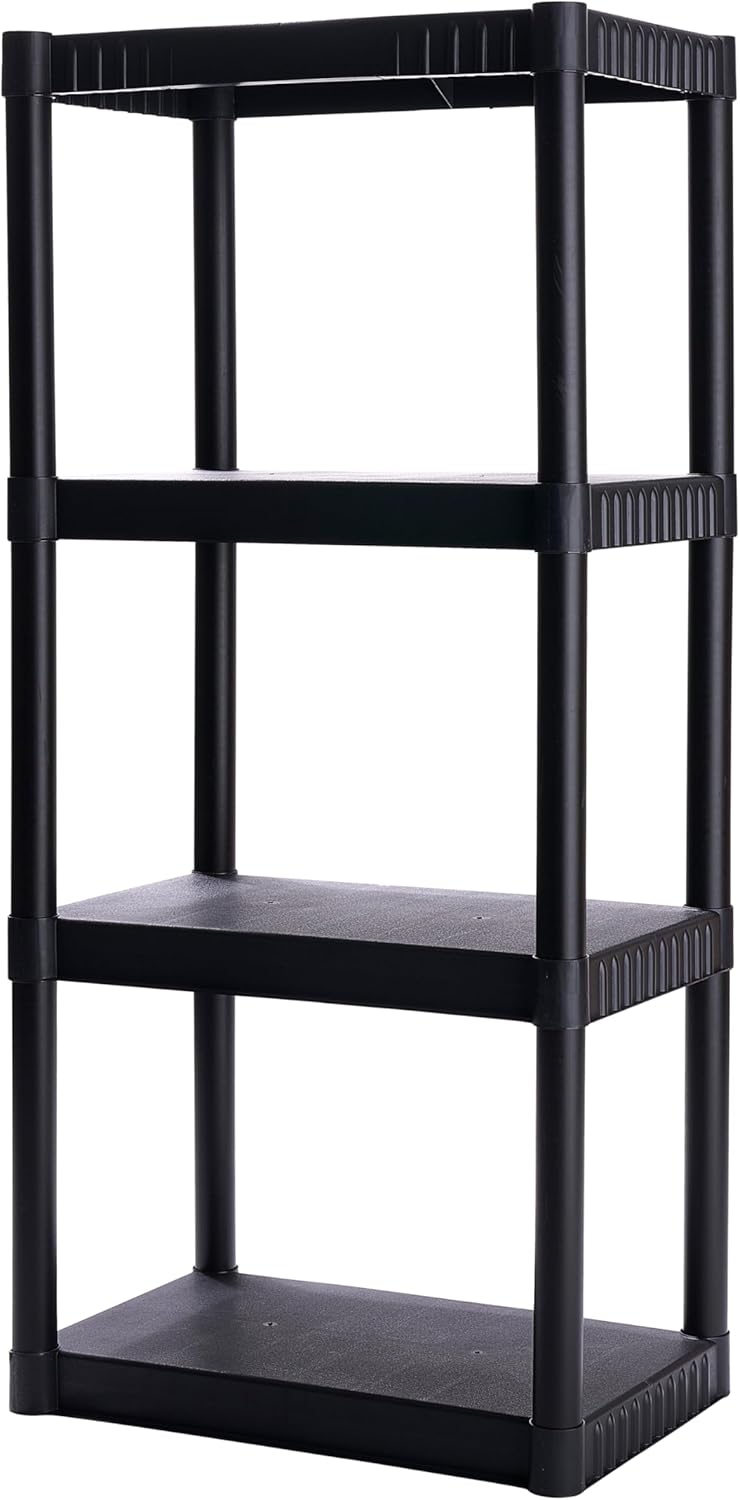 plano 4-shelf plastic storage shelves, 48” x 23”, main product view