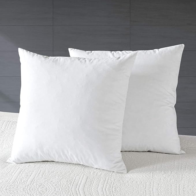 APSMILE Organic 16x16 Feather Down Throw Pillow Inserts Set of 2, 100% Cotton by APSMILE