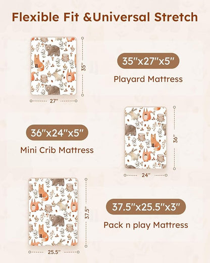 Pack and Play Sheets Fitted 3 Pack, Mini Crib Sheets - Image 3