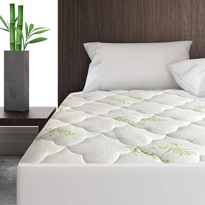 Queen Size Mattress Pad Air Topper Cover, Viscose Made from Bamboo, Soft - Image 4