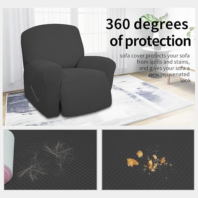Easy-Going 4 Pieces Oversized Recliner Stretch Sofa Slipcover Sofa Cover - Image 3