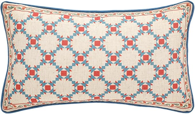 patdrea Designer Throw Pillow Covers, Lumbar Bright Vintage Red Linen by Welcometopatdrea