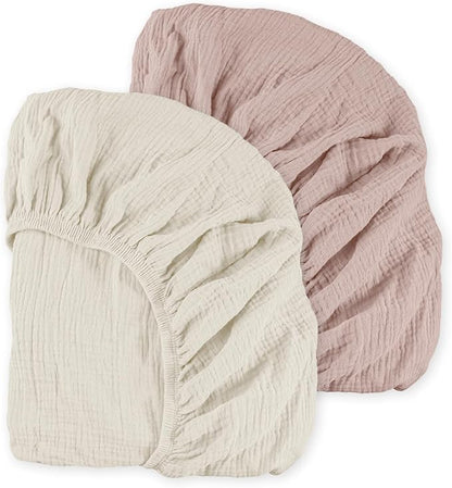 Muslin Mini Crib Sheets, 2 Pack by LYRICHOMBABY