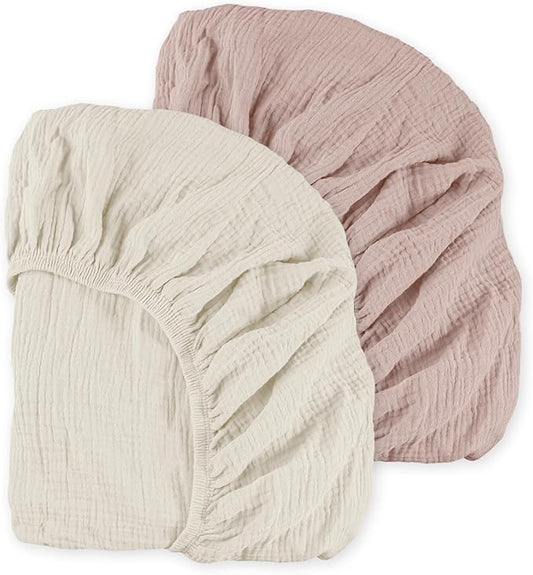 Muslin Mini Crib Sheets, 2 Pack by LYRICHOMBABY