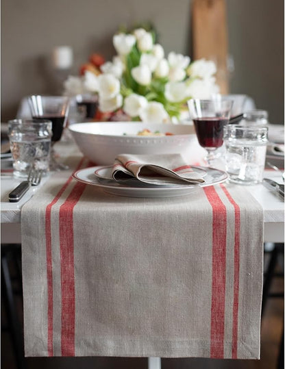 Solino Home Striped Linen Table Runner 60 Inches by SolinoHome