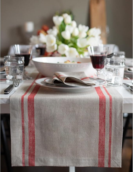 Solino Home Striped Linen Table Runner 60 Inches by SolinoHome