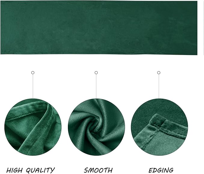 BALCONY & FALCON Velvet Table Runner 14"x51" Emerald Green Luxury Machine - Image 2