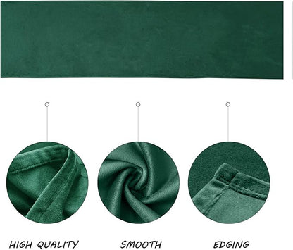 BALCONY & FALCON Velvet Table Runner 14"x51" Emerald Green Luxury Machine - Image 2