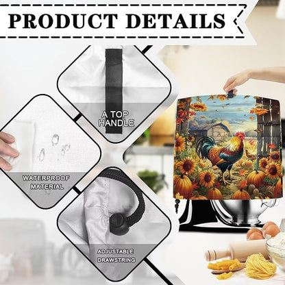 Stand Mixer Cover Rooster Sunflower Stand Mixer Dust Cover Kitchen Counter Food - Image 7