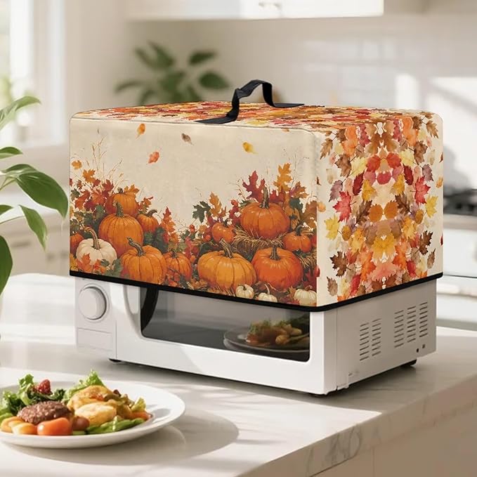 Microwave Oven Dust Cover, Thanksgiving Pumpkin Polyester Dust Cover - Image 3