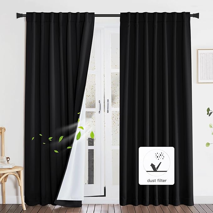 NICETOWN Sound Blocking & Heavy-Duty Curtains, Lined Insert Noise - Image 9