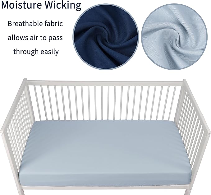 Baby Crib Sheets for Boys Girls, 2 Pack Fitted Crib Sheet for Standard Crib and - Image 3