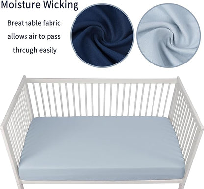 Baby Crib Sheets for Boys Girls, 2 Pack Fitted Crib Sheet for Standard Crib and - Image 3